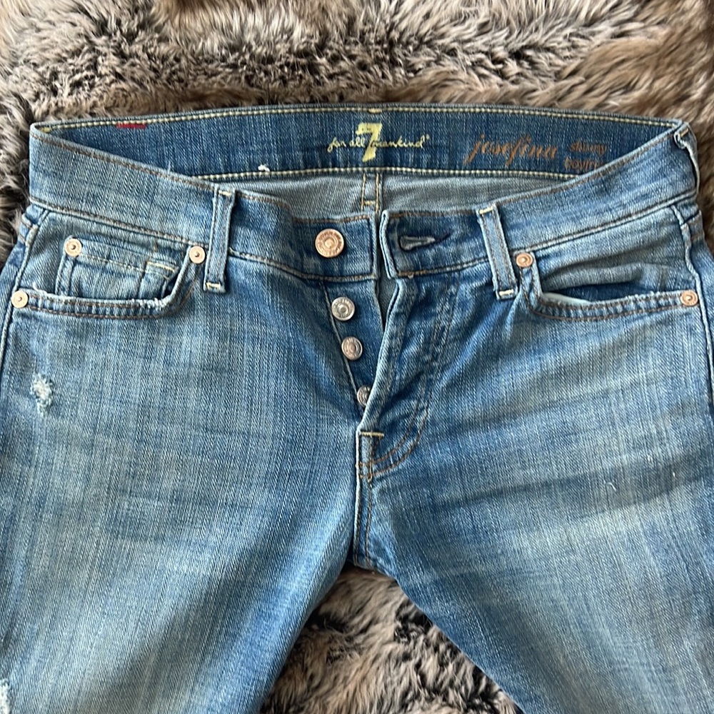 7 For All Mankind Josefina skinny boyfriend fit jeans - size 24 - Picture 3 of 9